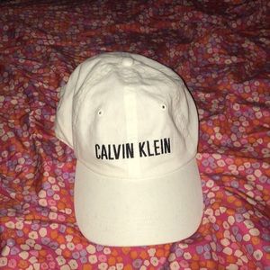 White Calvin Klein Baseball Cap